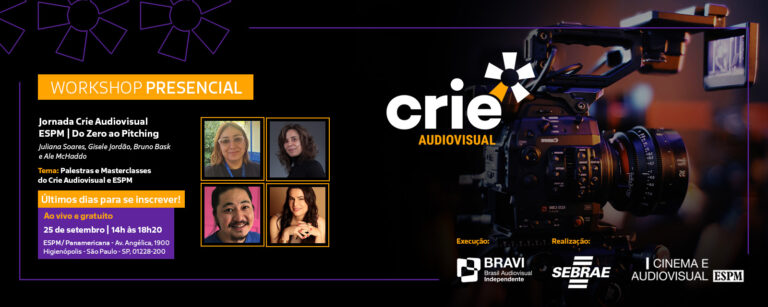 Últimos dias para se inscrever na Jornada Crie Audiovisual – ESPM – Do zero ao pitching